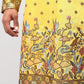 Bluesaanchi Phulkari Floral and Sequins Embroidered Kurta Set for Men Yellow | Swadesiicart