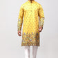 Bluesaanchi Phulkari Floral and Sequins Embroidered Kurta Set for Men Yellow | Swadesiicart