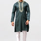 Bluesaanchi Zari Embroidered Kurta Set for Men Green Color | Swadesiicart
