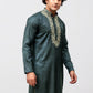 Bluesaanchi Zari Embroidered Kurta Set for Men Green Color | Swadesiicart