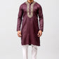 Bluesaanchi Zari Embroidered Kurta Set for Men Maroon Color | Swadesiicart