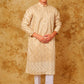 Bluesaanchi Zari Work Beige Kurta with Trouser Pajama | Swadesiicart