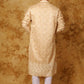 Bluesaanchi Zari Work Beige Kurta with Trouser Pajama | Swadesiicart