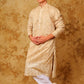 Bluesaanchi Zari Work Beige Kurta with Trouser Pajama | Swadesiicart
