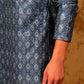 Bluesaanchi Zari Work Blue Kurta with Trouser Pajama | Swadesiicart