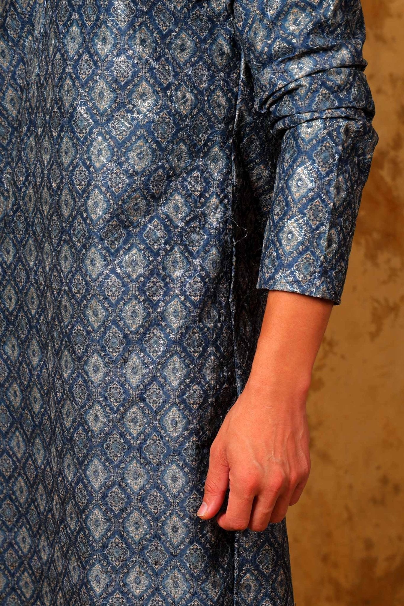 Bluesaanchi Zari Work Blue Kurta with Trouser Pajama | Swadesiicart