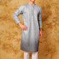 Bluesaanchi Zari Work Grey Kurta with Trouser Pajama | Swadesiicart