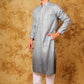Bluesaanchi Zari Work Grey Kurta with Trouser Pajama | Swadesiicart