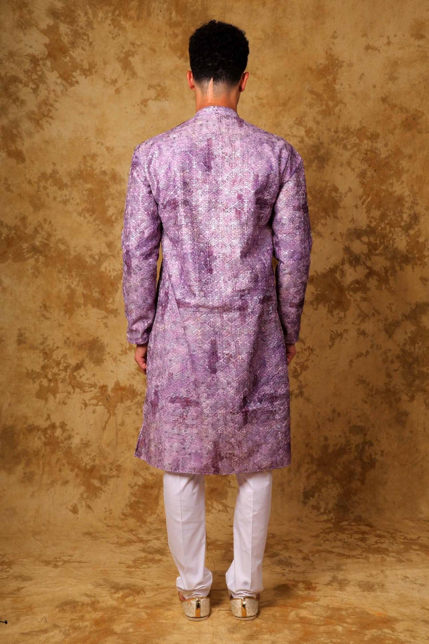 Bluesaanchi Zari Work Purple Kurta with Trouser Pajama | Swadesiicart