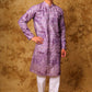 Bluesaanchi Zari Work Purple Kurta with Trouser Pajama | Swadesiicart