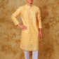 Bluesaanchi Zari Work Yellow Kurta with Trouser Pajama | Swadesiicart