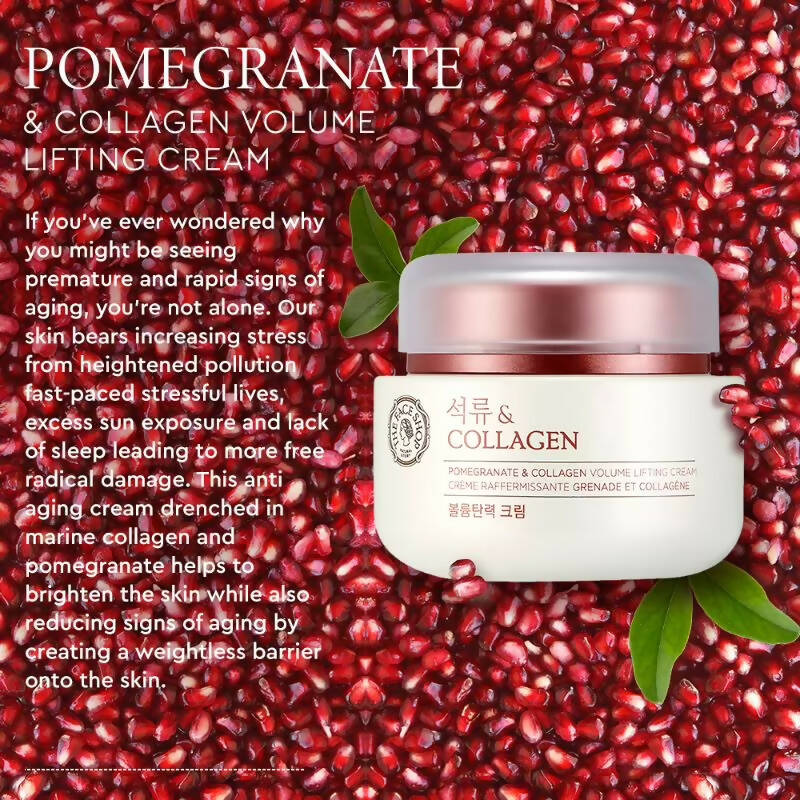 The Face Shop Pomegranate & Collagen Volume Lifting Cream - Korean Skincare | Swadesiicart