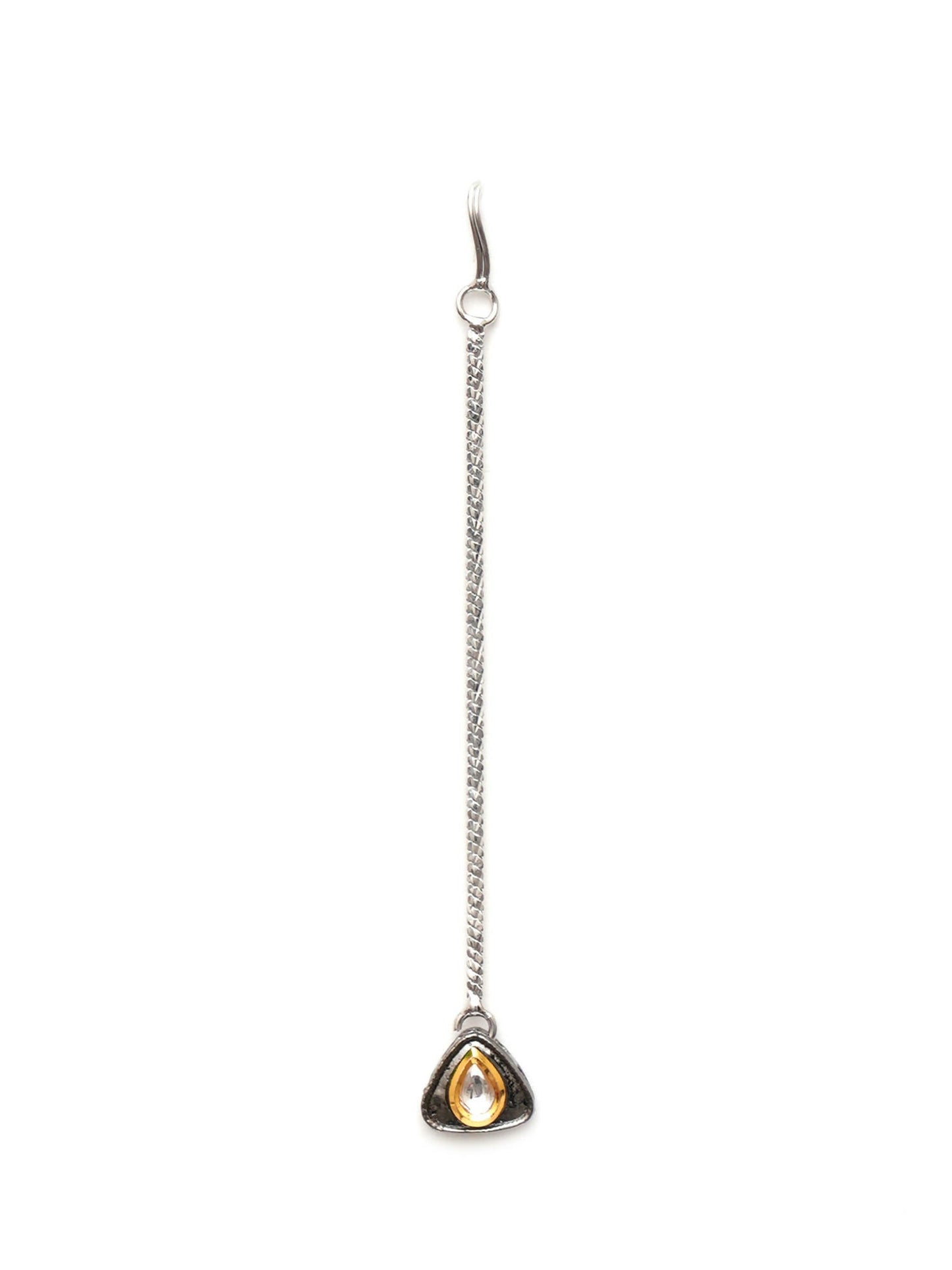Dual Tone Kundan Maang Tikka (silver) - Ruby Raang | Swadesiicart