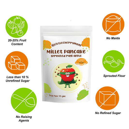 Littlecherrymom Pancake Mix Sprouted Ragi Apple - Swadesiicart