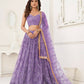 Aastha Fashion Lavender Butterfly Net Tone To Tone Thread Work, Sequence Work And Original Mirror Work Embroidery Wedding Wear Lehenga Choli