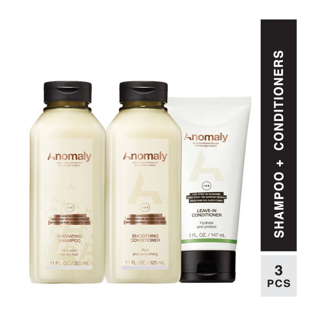 Anomaly by Priyanka Chopra Hydrating Shampoo, Smoothing Conditioner & Leave-In Conditioner Combo | Swadesiicart