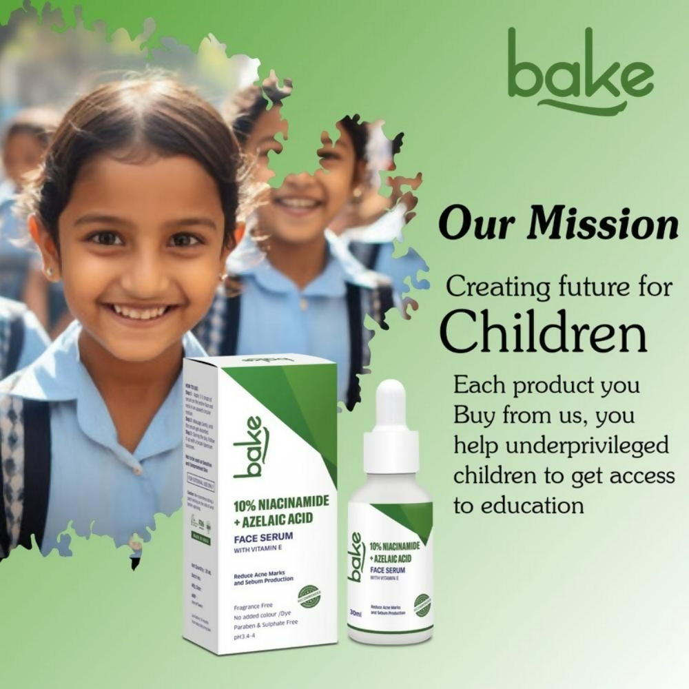 Bake 10% Niacinamide & Azelaic Acid Face Serum With Vitamin E | Swadesiicart