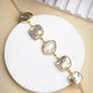 NVR Women's Gold-Polished Handcrafted Mother of Pearl Link Bracelet - Swadesiicart