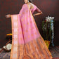 Lorenvalley Fashion Pink Cotton with Woven Design Zari Weaving Saree - Swadesiicart