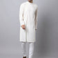 Even Apparels White Cotton Pure Cotton Men's Kurta With Side Placket | Swadesiicart