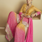 Lorenvalley Fashion Yellow and Pink Chinon Embroidery With Sequince Work Salwar Kameez Stitched | Swadesiicart