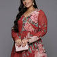 Ahalyaa Women's Traditional wear Kurta Set - Red | Swadesiicart