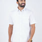 Ramraj Cotton Mens Half Sleeve Formal 100 % Cotton White Shirt | Swadesiicart