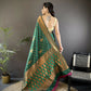 Joban Fashion Banarasi Dark Green Woven Soft Silk Saree | Swadesiicart