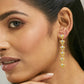 Nuyug 18K Gold-Plated Crystal Stone Studded Triangular Drop Sleek Earrings | Swadesiicart