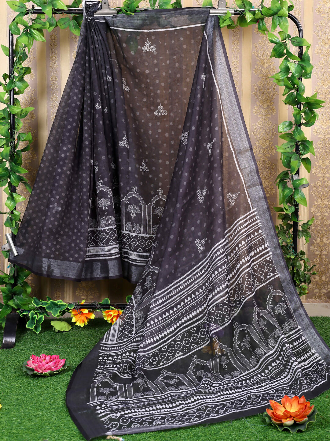 Shree Shyam Fashion Cotton Black Saree