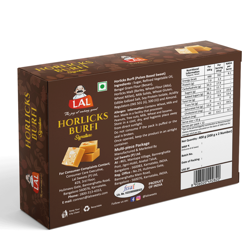 Lal Sweets Horlicks Burfi | Swadesiicart