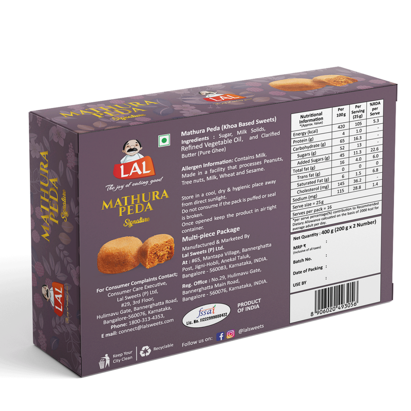 Lal Sweets Mathura Peda | Swadesiicart