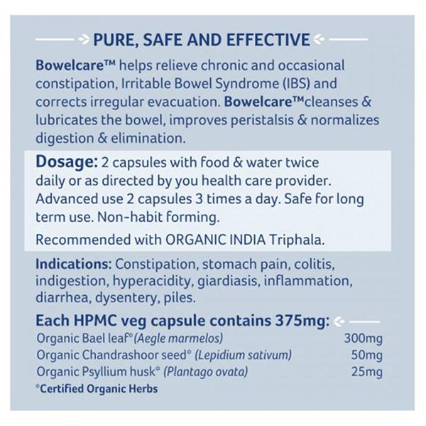 Organic India Bowelcare Capsules - Swadesiicart