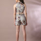 Myshka Women's Multi Printed Shirt Collar Party Top With Shorts Co-ord set - Swadesiicart