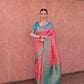 Vishnu Weaves Women's Pink Tussar Silk Woven Saree with Blouse - Swadesiicart