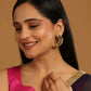 Nuyug 22K Gold Plated Green Lunar Earrings | Swadesiicart