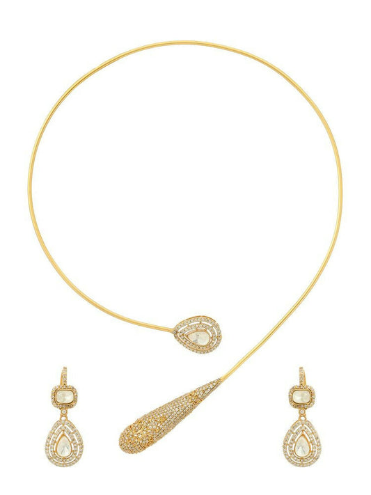 Kundan Antique Finish Earrings and Necklace set - Ruby Raang | Swadesiicart