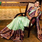 DEIANA'S Beautiful Designer Golden zari Soft Lichi Silk Saree - Pista - Swadesiicart
