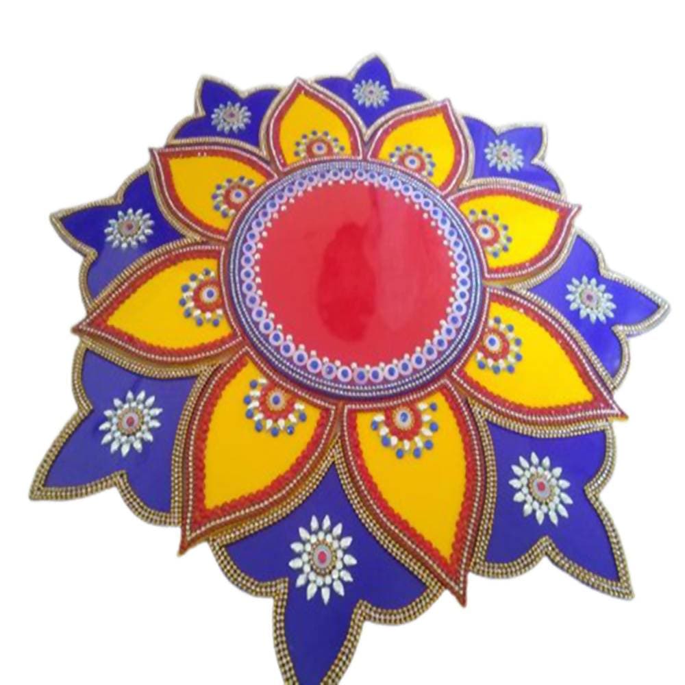 Kundan HandiKrafts Marble Acrylic Multi Color Rangoli - Swadesiicart