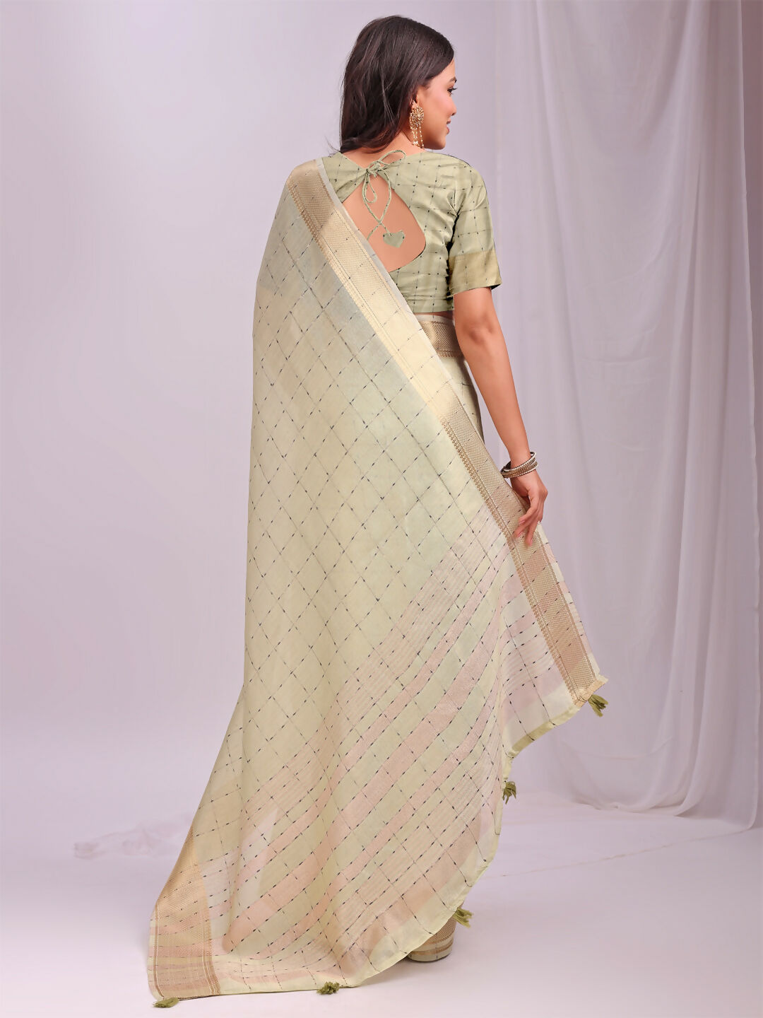 Shree Shyam Fashion Organza Light Green Saree