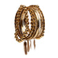Gold-Polished Alloy Designer Fusion Gold Charms Bangle Set - The Pari - The Pari - Dinesh Associates