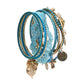Gold-Polished Alloy Designer Blue Stone Bracelet Bangle Set - The Pari - The Pari - Dinesh Associates