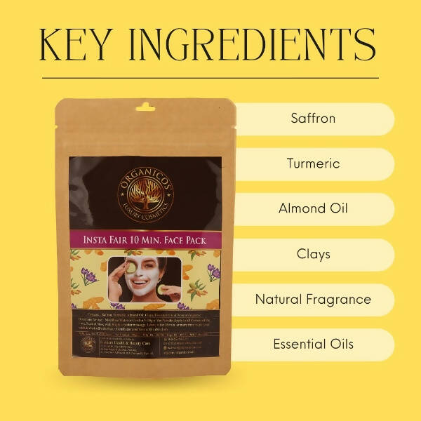 Organicos Insta Fair 10 Min Face Pack - Swadesiicart