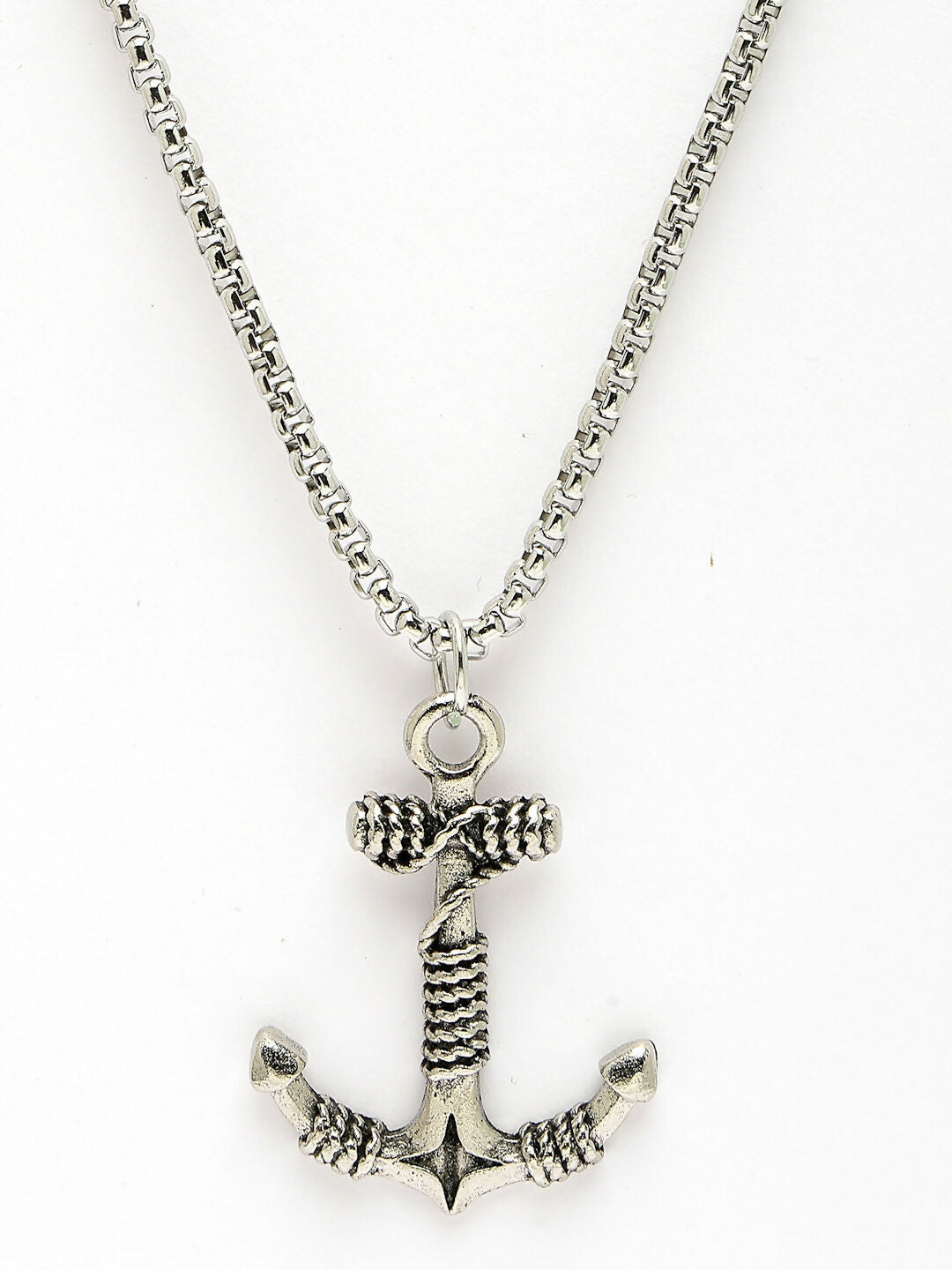 NVR Men Set of 2 Silver & Gold Stainless Steel Pendant with Chain | Swadesiicart