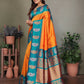 Joban Fashion Banarasi Orange Butti Soft Silk Saree | Swadesiicart