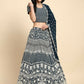 Blue Georgette Thread Embroidered Lehenga Choli with Dupatta - Tanya