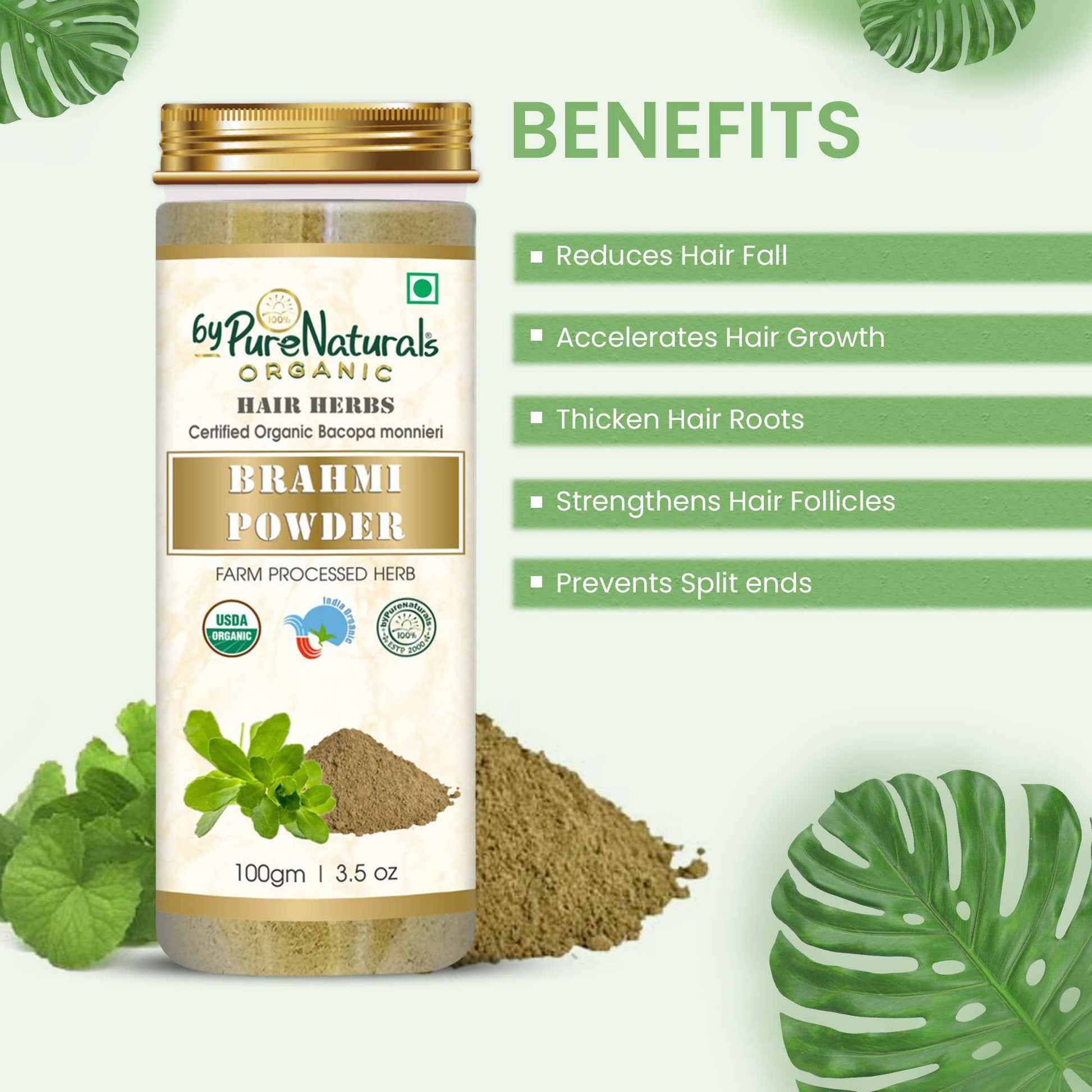 byPureNaturals Organic Brahmi Powder