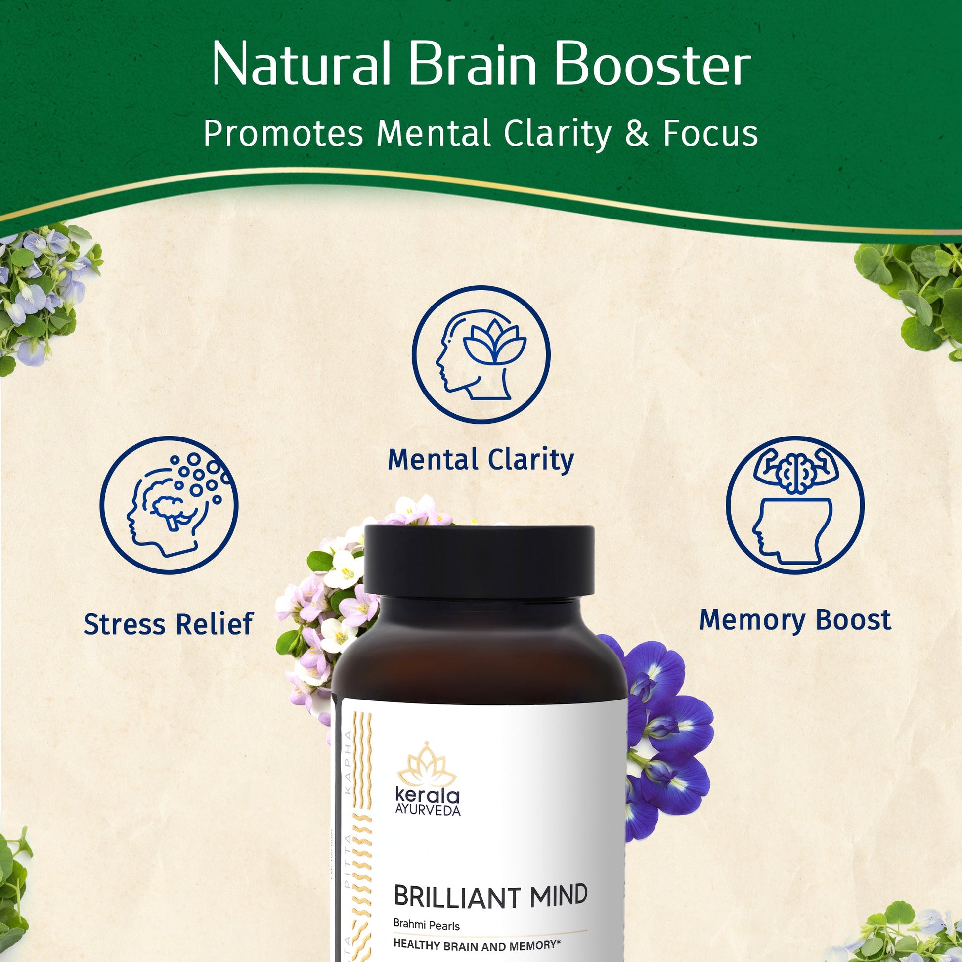 Brilliant Mind (Brahmi Pearls) (60 Soft Gel Capsules)