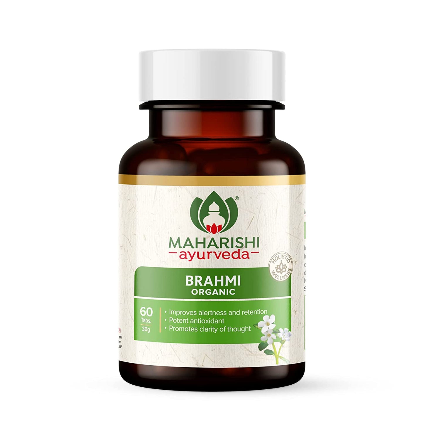 Maharishi Ayurveda Organic Brahmi Tablet | Classical Ayurvedic Brain Tonic for Memory & Stress - Swadesiicart