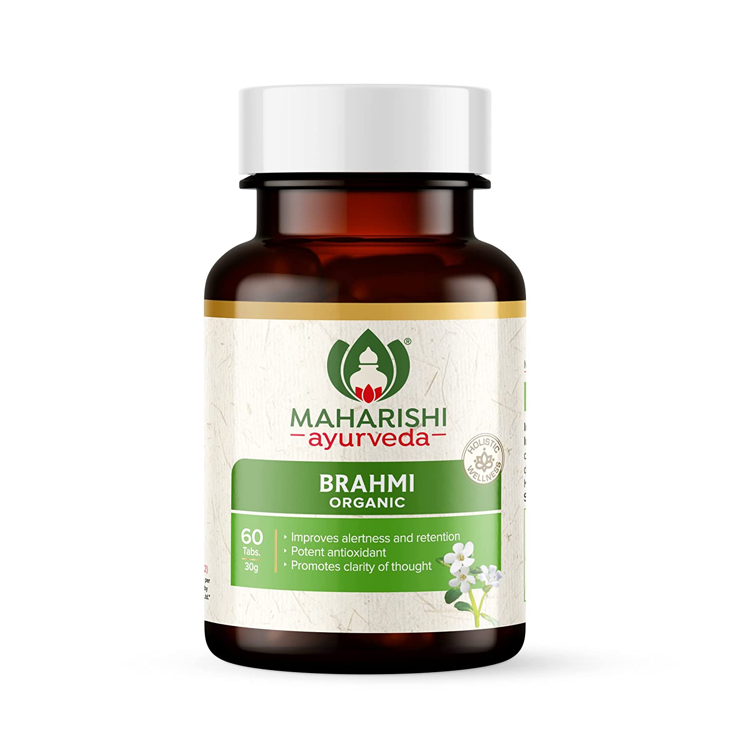 Maharishi Ayurveda Organic Brahmi Tablet | Classical Ayurvedic Brain Tonic for Memory & Stress - Swadesiicart